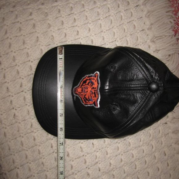NFL Chicago Bears Black Leather Hat Adjustable Strap - Picture 5 of 8